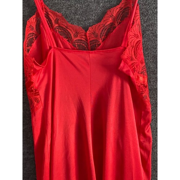 Petra Fashion Nightgown Red Nylon Lace Lingerie Bridal Romantic Valentine USA L - Picture 9 of 12